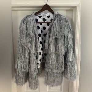 Silver tinsel fringe jacket
